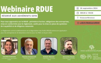 RDUE : tout comprendre avant son application – Webinaire européen du SEFB et d’ETIC le 26 septembre 2024