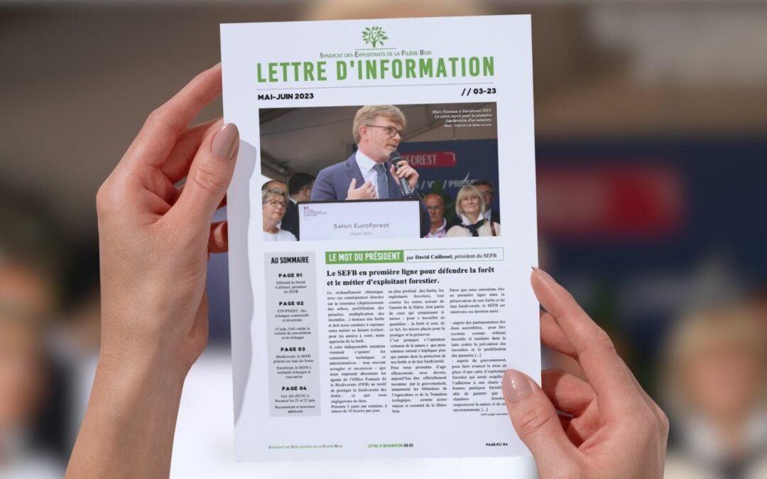 Le SEFB en première ligne pour défendre la forêt et le métier d’exploitant forestier – David Caillouel